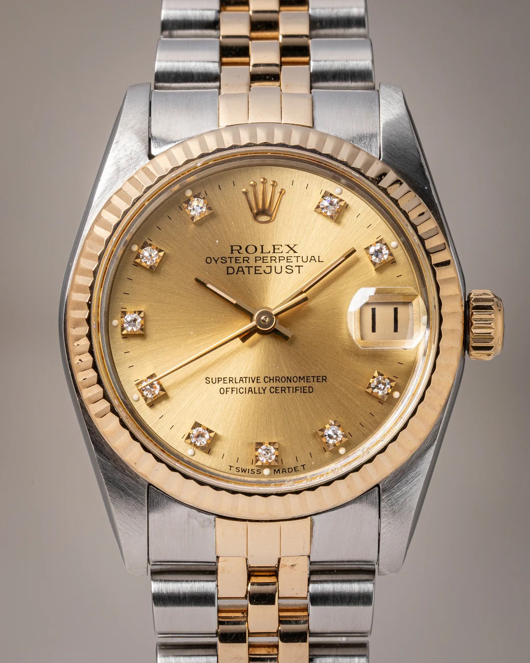 Rolex Datejust Gold Diamond Dial on Jubilee Ref 68273