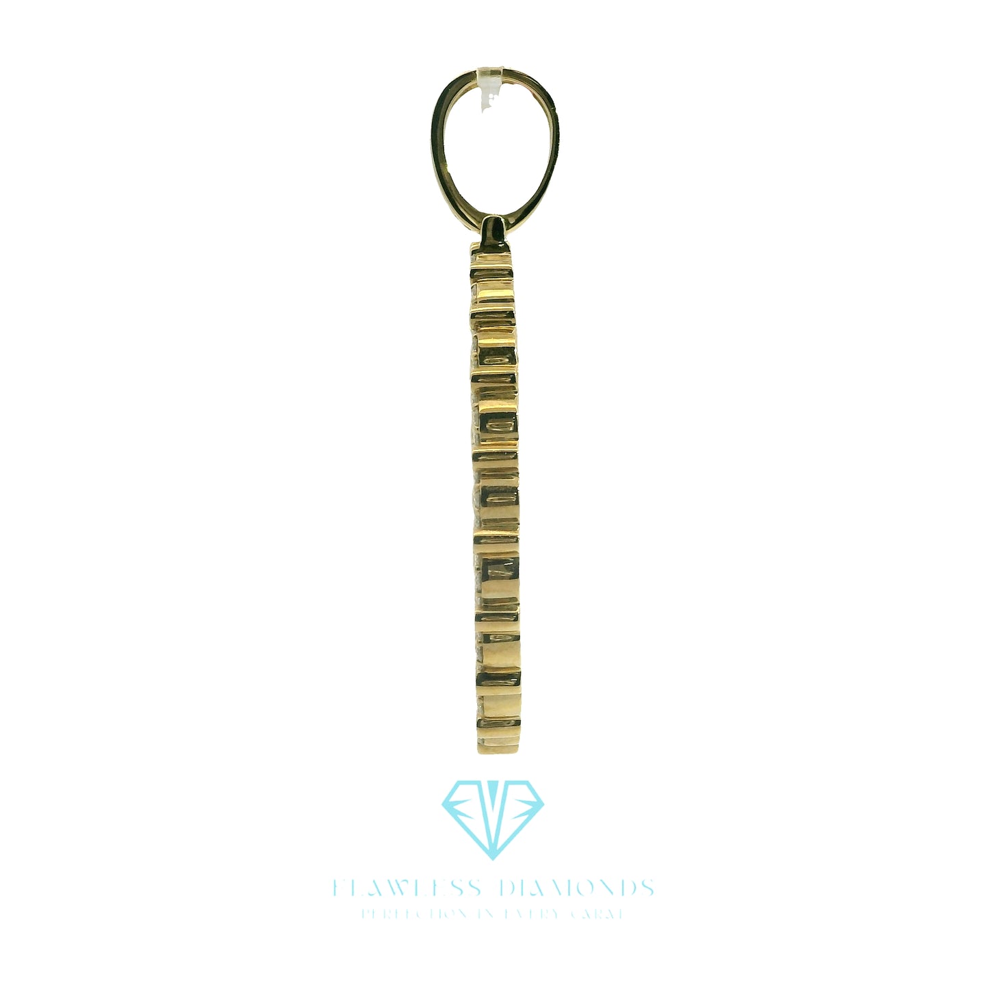 Yellow Gold Picture Pendant with Round Cut Diamonds