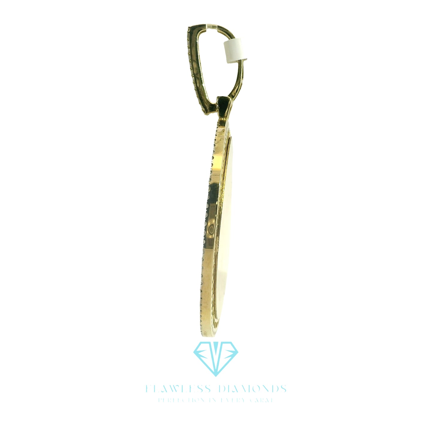 Yellow Gold Picture Pendant with Baguette Cut Diamonds