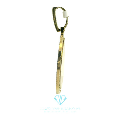 Yellow Gold Picture Pendant with Baguette Cut Diamonds