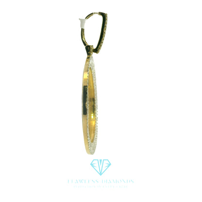 Yellow Gold Picture Pendant with Baguette Cut Diamonds