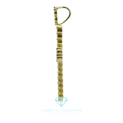 Yellow Gold Cross Pendant with Round Brilliant Diamonds