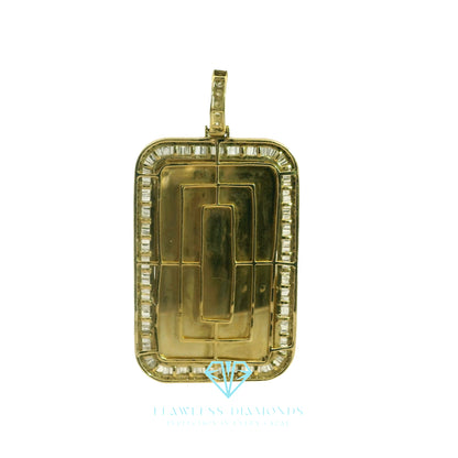 Baguette Diamond 10K Yellow Gold Picture Pendant