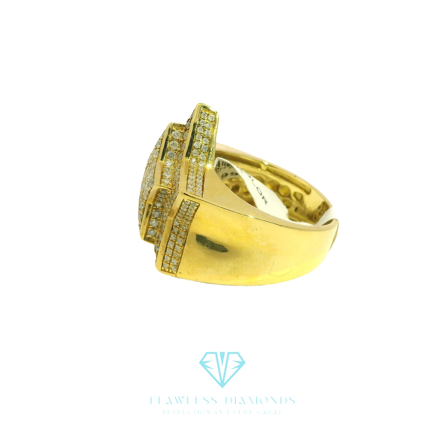 Yellow Gold Star Design Diamond Cocktail Ring