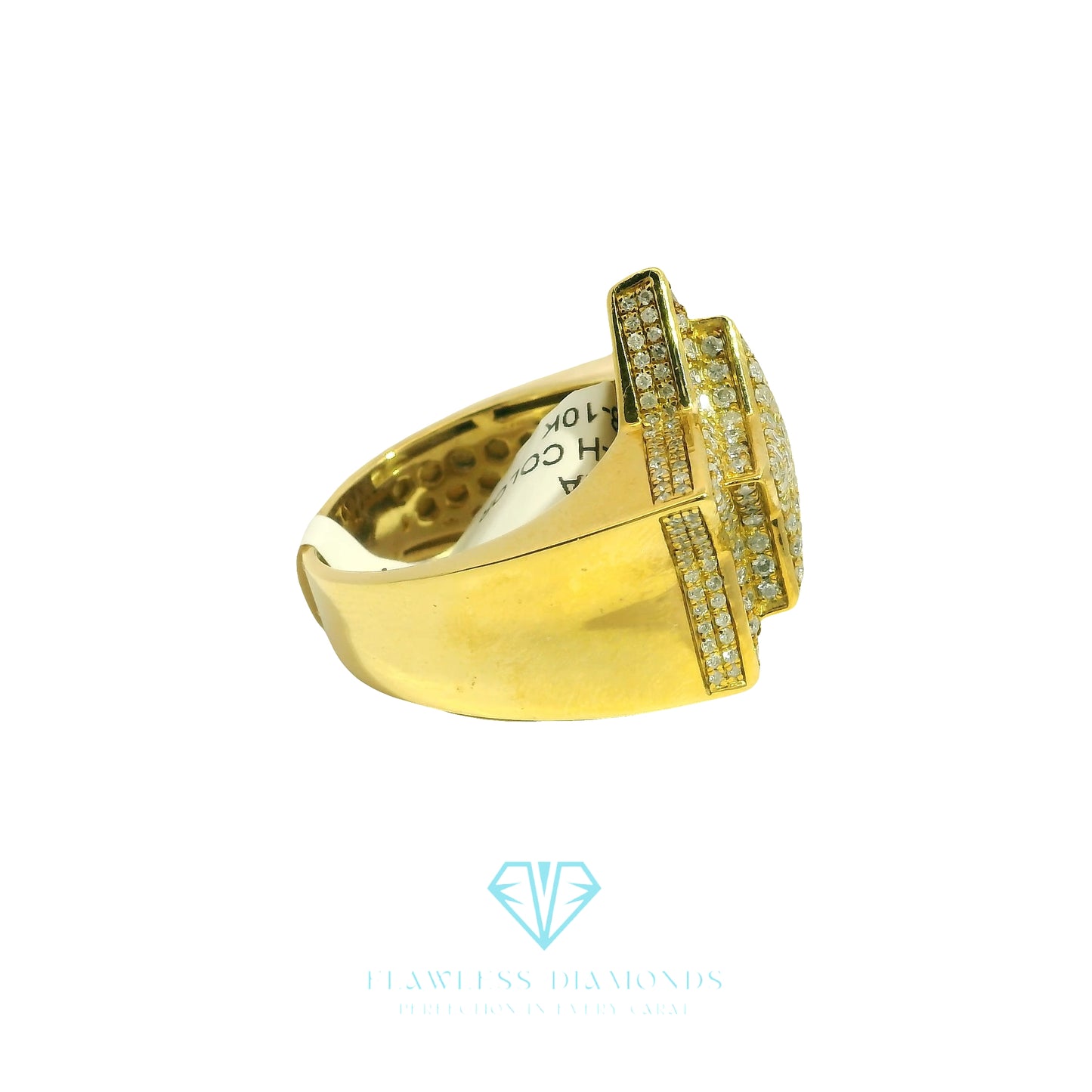 Yellow Gold Star Design Diamond Cocktail Ring