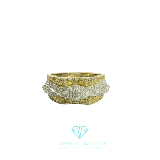 Yellow Gold Multistone Ring with Brilliant Cut Diamonds