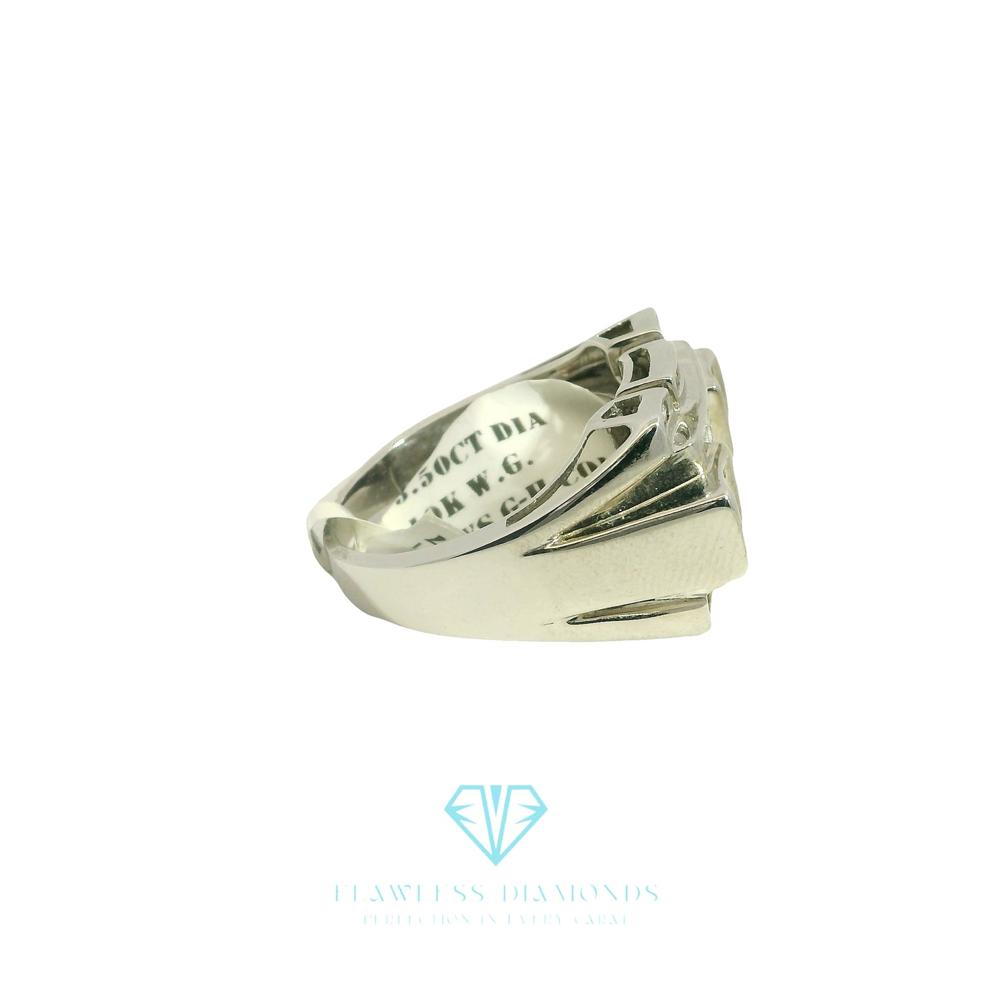 White Gold Multi-Stone Ring with Princess Cut Diamonds
