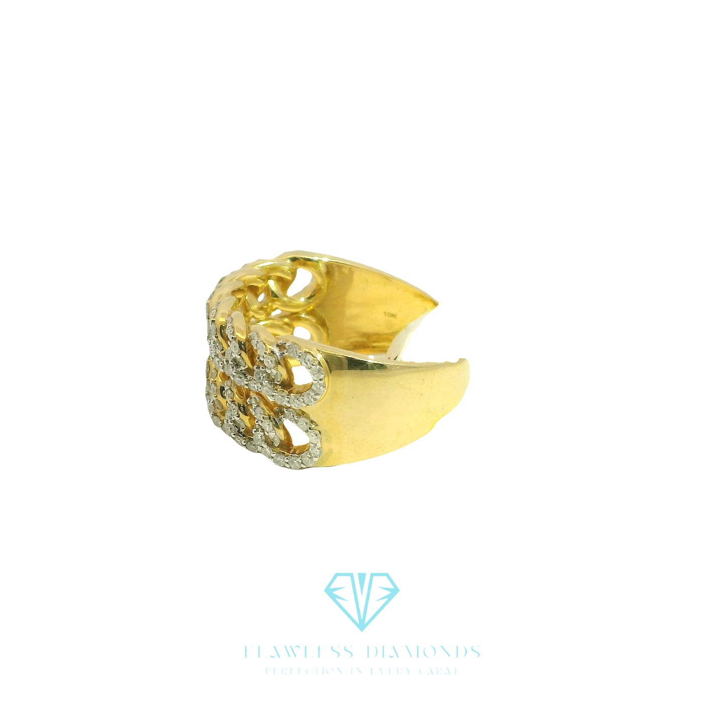 Yellow Gold Multi-Stone Ring with Round Brilliant Cut Diamonds