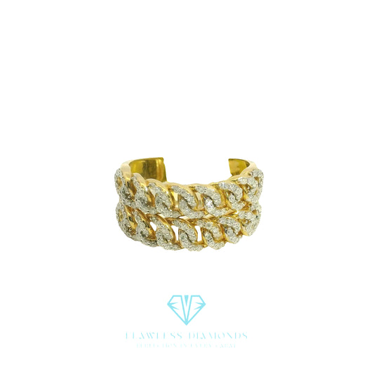 Yellow Gold Multi-Stone Ring with Round Brilliant Cut Diamonds