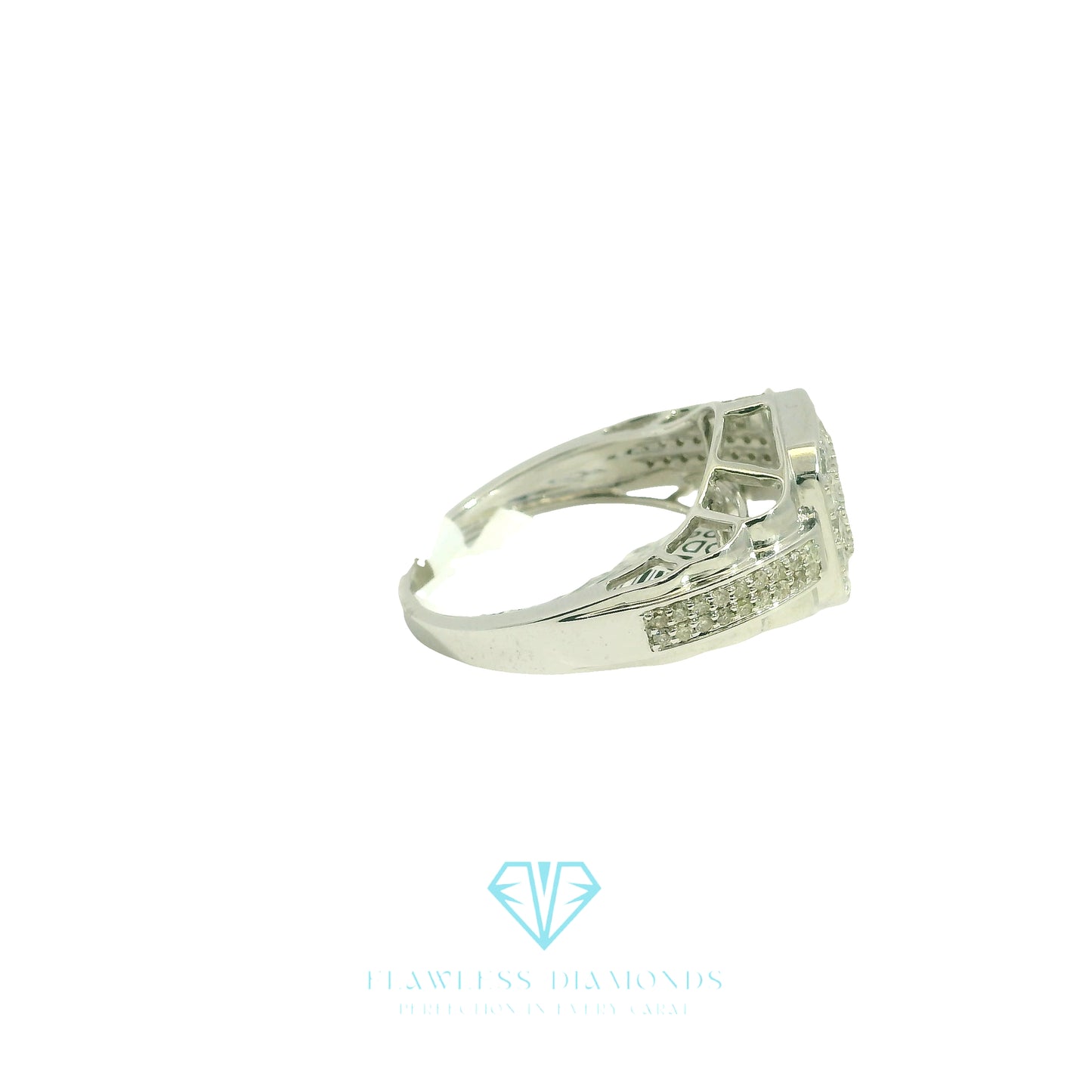 White Gold Multistone Ring with Square-Cut Diamonds