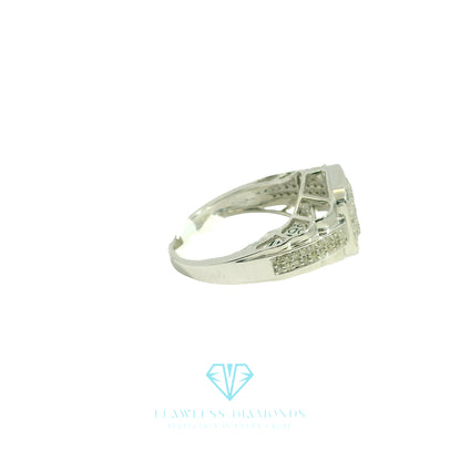 White Gold Multistone Ring with Square-Cut Diamonds