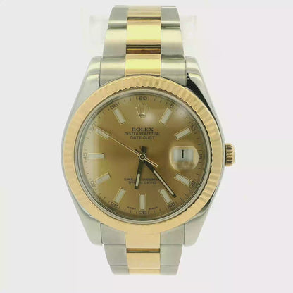 Factory Pre Owned Two-Tone 41MM Rolex With Box And Papers