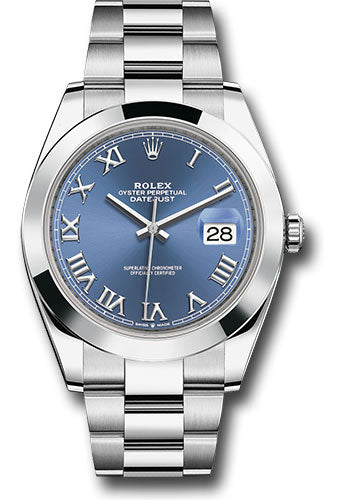 Rolex Datejust 41 Blue Roman Dial on Oyster Ref 126300 with New Style Card Green 2025