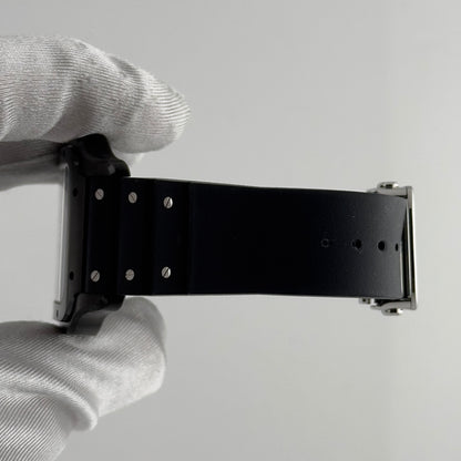 Cartier Santos Large Black Dial on Rubber Strap Ref WSSA0039/4072 with Card