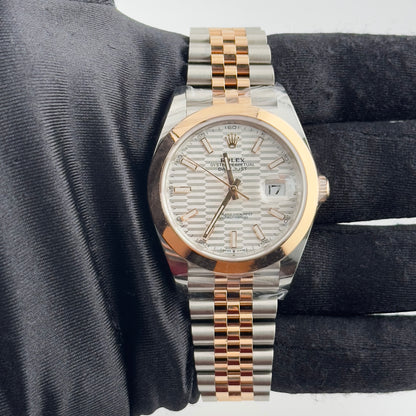 Rolex Datejust 41 Silver Fluted Motif Dial on Jubilee Ref 126301 with New Style Card Green