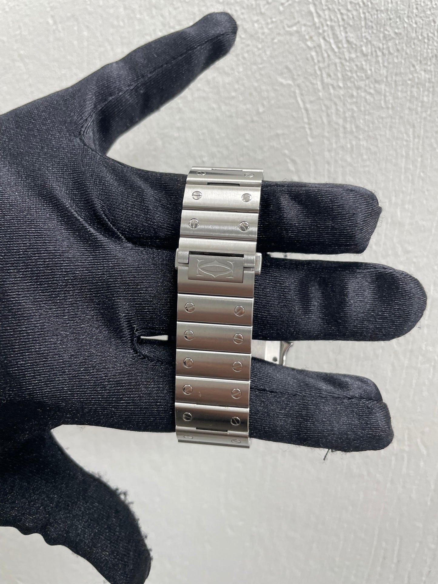 Cartier Santos Blue Dial on Bracelet Ref WSSA0030 with Card