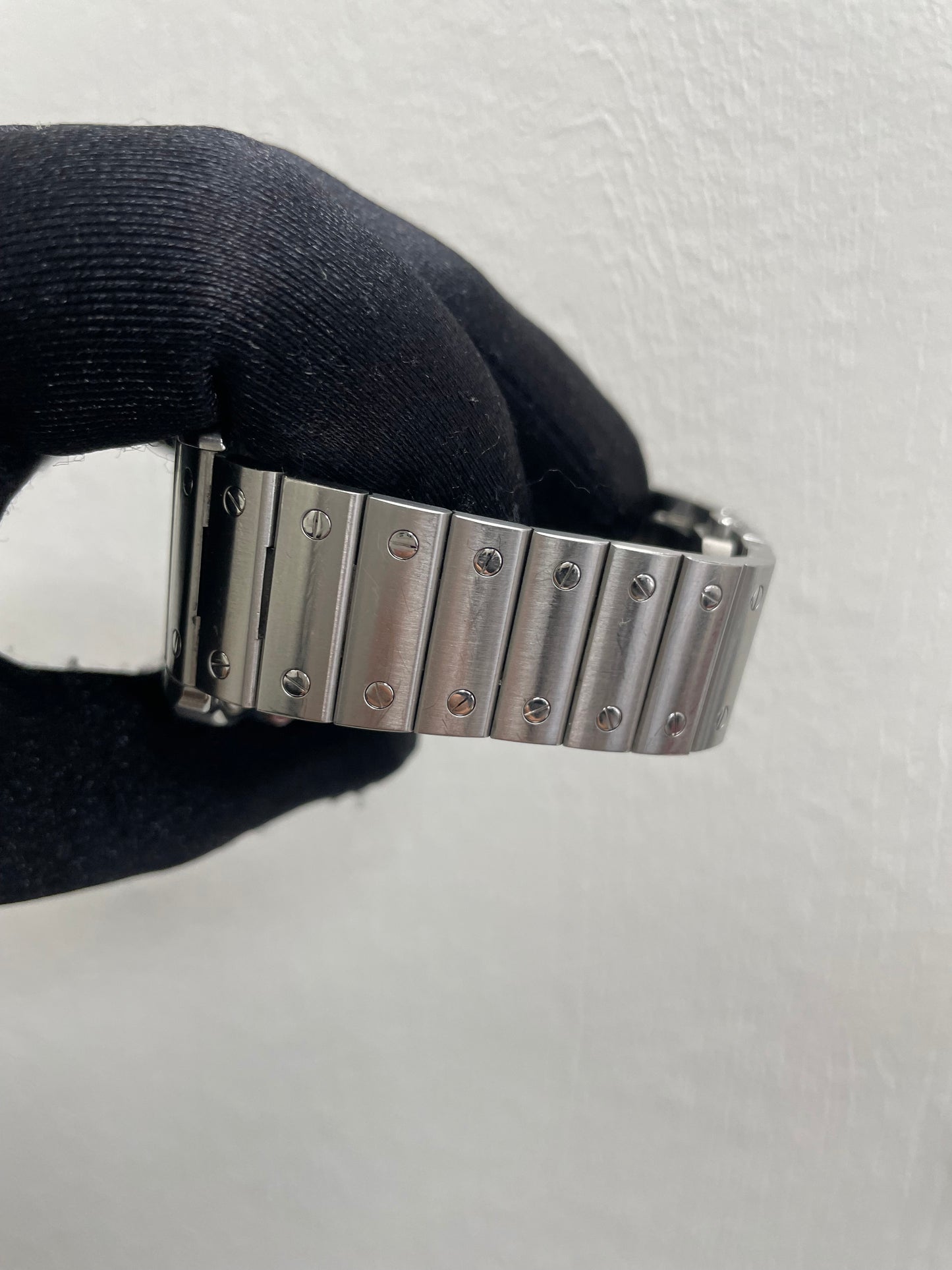 Cartier Santos Blue Dial on Bracelet Ref WSSA0030 with Card