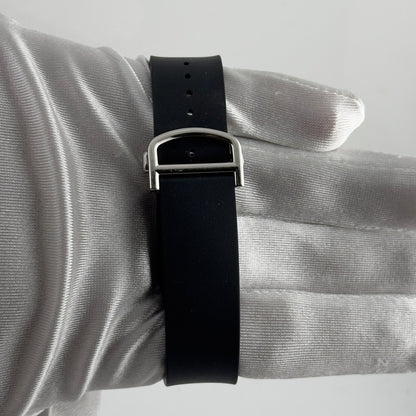 Cartier Santos Large Black Dial on Rubber Strap Ref WSSA0039/4072 with Card