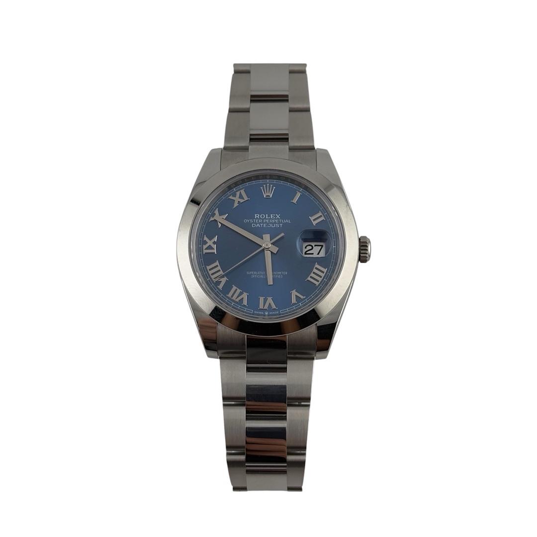 Rolex Datejust 41 Blue Roman Dial on Oyster Ref 126300 with New Style Card Green 2025